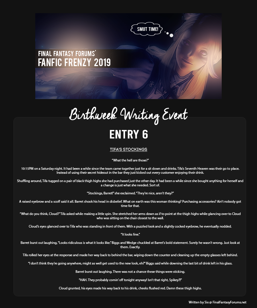 2019 Birthweek Writing Event Entry 6 - Tifa's Stockings