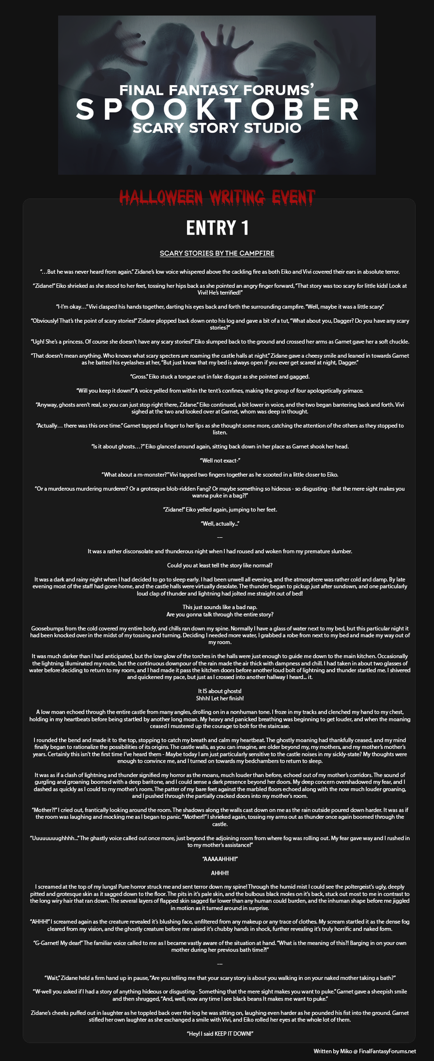 2019 Halloween Writing Event Entry 1 - Scary Stories By The Campfire