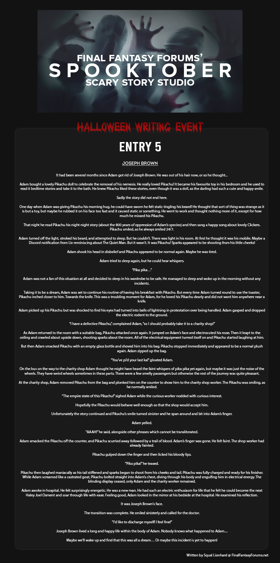 2019 Halloween Writing Event Entry 5 - Joseph Brown