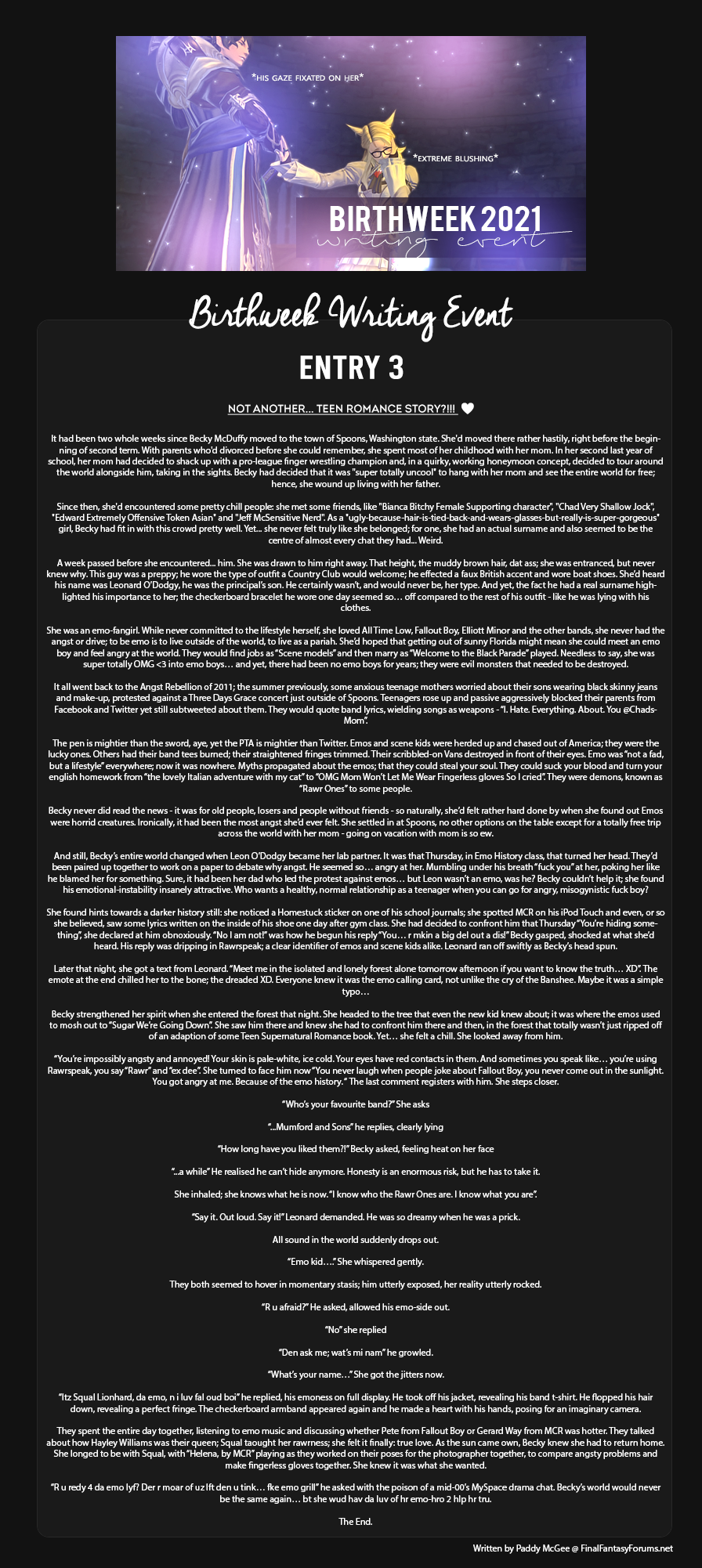 2021 Birthweek Writing Event Entry 3 - Not Another... Teen Romance Story ❤