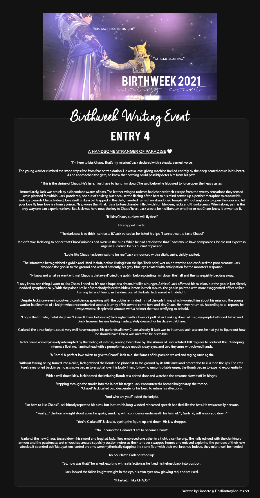 2021 Birthweek Writing Event Entry 4 - A Handsome Stranger of Paradise ❤